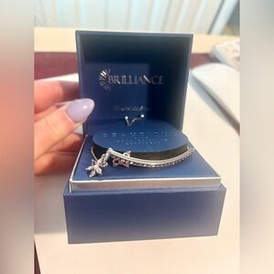 Brilliance Genuine Crystal necklace with two charms.